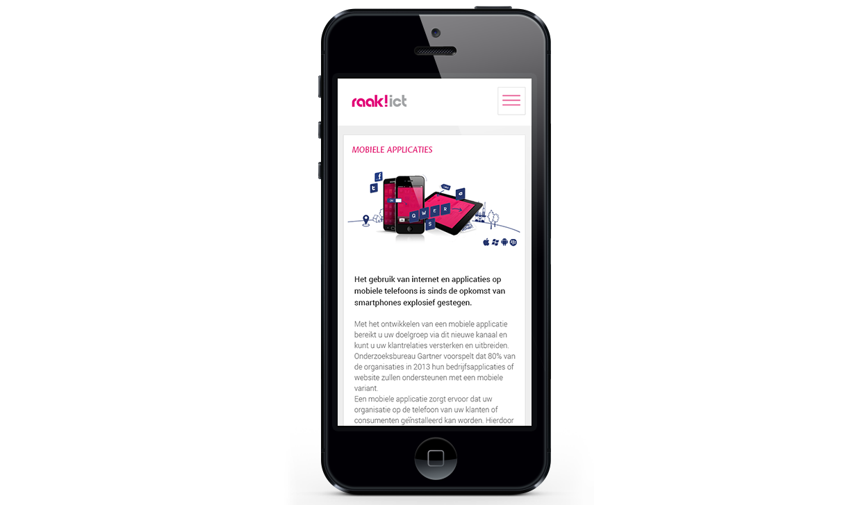 Raak ICT Mobiele website